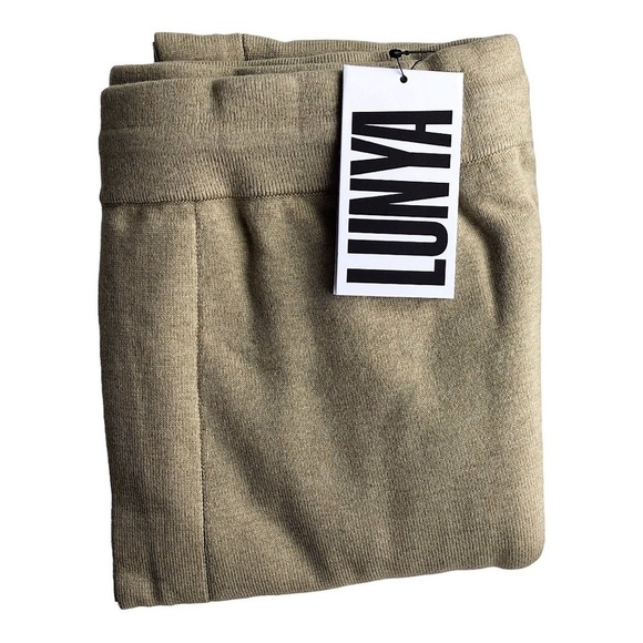 Nwt Lunya Silk And Cotton Soft Green Track Jogger Pants - Picture 3 of 8